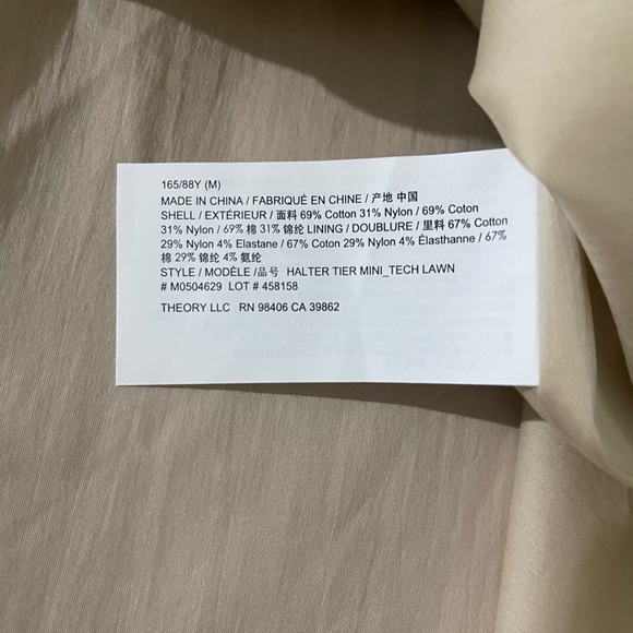 NWT Theory Tech Lawn Halter Tier Mini Dress in Pink Coral Sz M Fall Fashion Chic - Picture 10 of 11